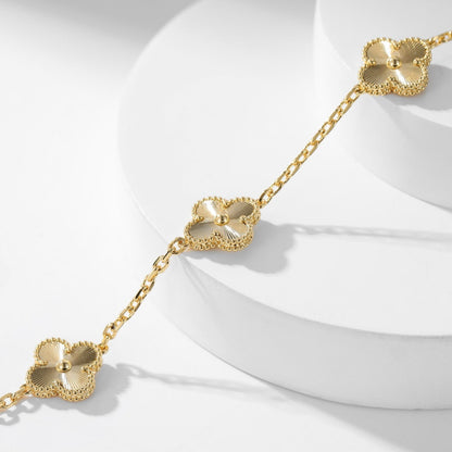 [Rosla]CLOVER 10 MOTIFS LASER NECKLACE