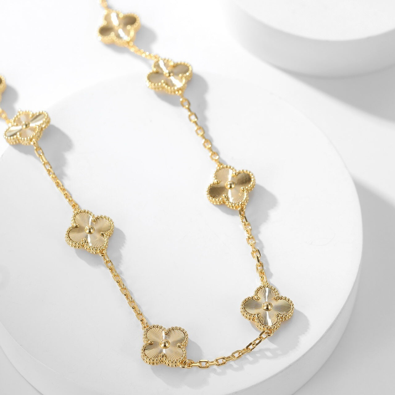 [Rosla]CLOVER 10 MOTIFS LASER NECKLACE