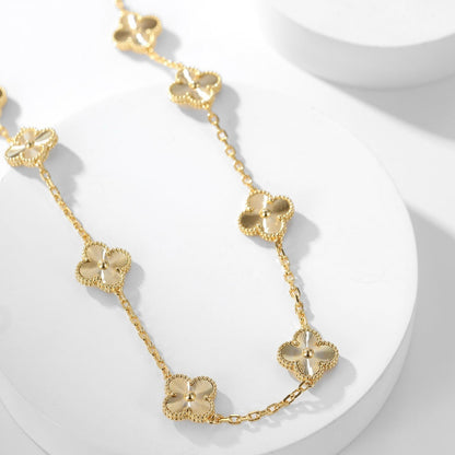 [Rosla]CLOVER 10 MOTIFS LASER NECKLACE