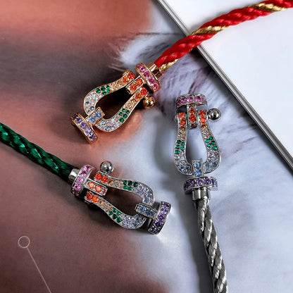 [Rosla]FORCE LARGE HORSESHOE  COLORED DIAMOND BRACELET ROSE GOLD