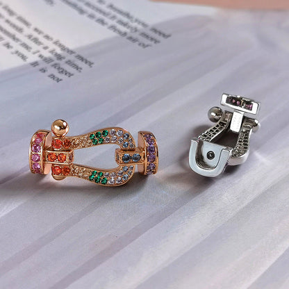 [Rosla]FORCE LARGE HORSESHOE  COLORED DIAMOND BRACELET ROSE GOLD