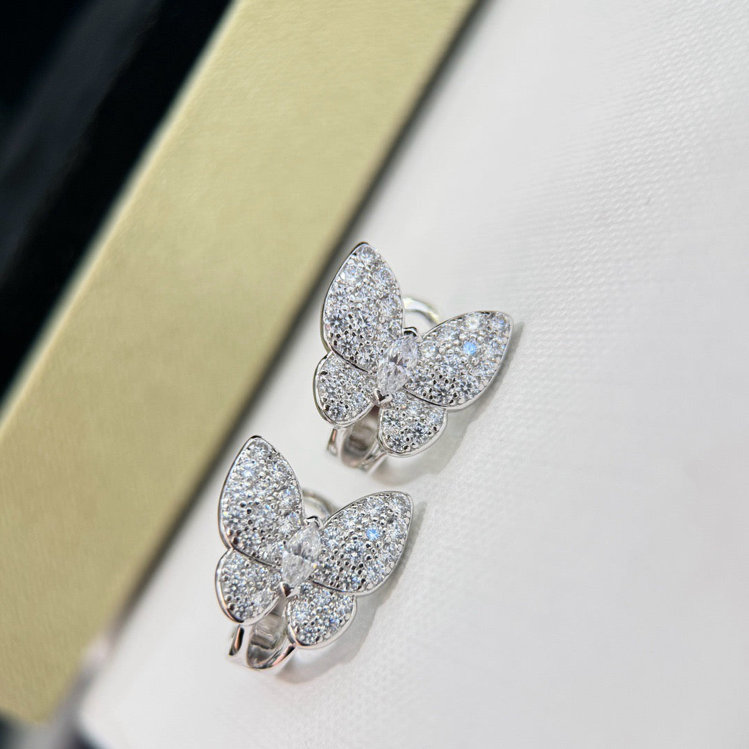 [Rosla]BUTTERFLY ALL DIAMOND EARRINGS