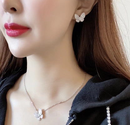 [Rosla]BUTTERFLY ALL DIAMOND EARRINGS