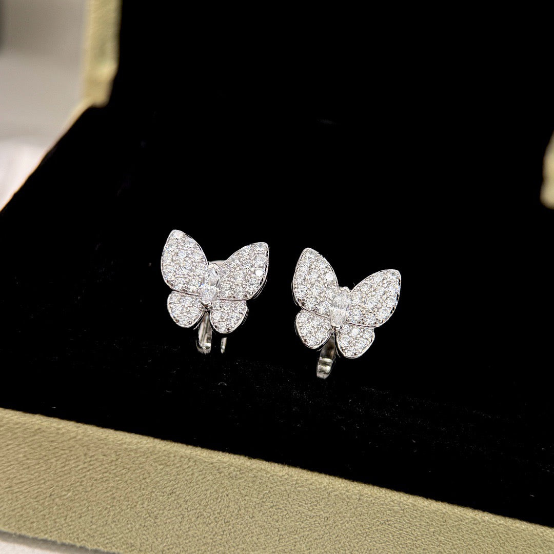 [Rosla]BUTTERFLY ALL DIAMOND EARRINGS