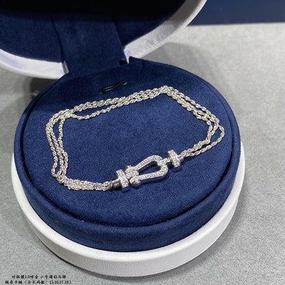 [Rosla]FORCE SMALL HORSESHOE  DIAMOND CHAIN ROPE BRACELET