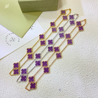 [Rosla]CLOVER 10 MOTIFS  PURPLE VIOLET  NECKLACE