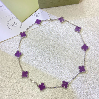 [Rosla]CLOVER 10 MOTIFS  PURPLE VIOLET  NECKLACE