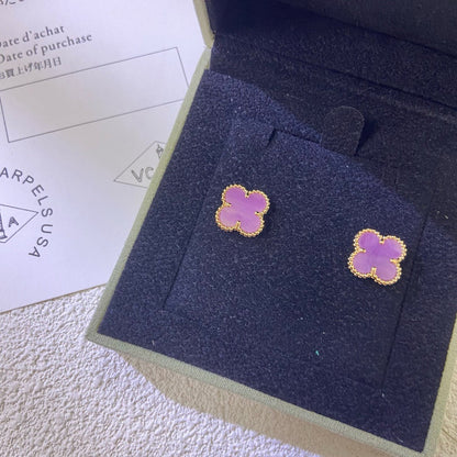 [Rosla]CLOVER MINI 9.5MM  PURPLE VIOLET EARRINGS