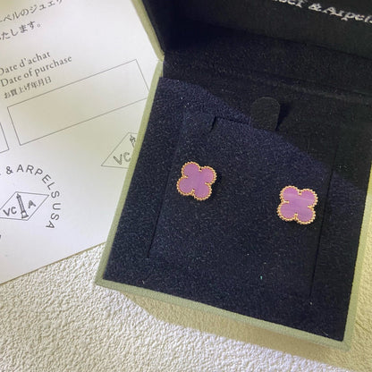 [Rosla]CLOVER MINI 9.5MM  PURPLE VIOLET EARRINGS