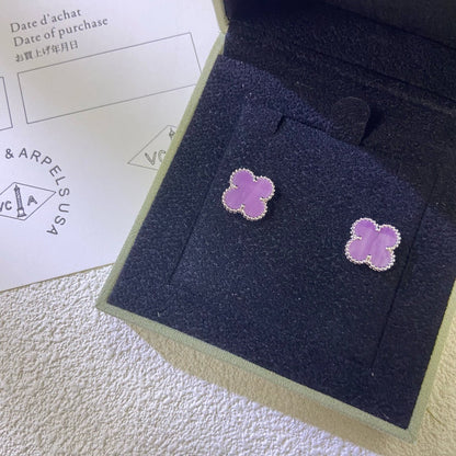 [Rosla]CLOVER MINI 9.5MM  PURPLE VIOLET EARRINGS