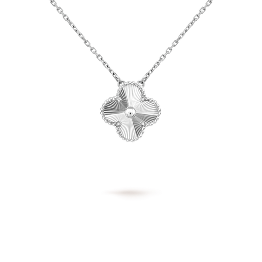 [Rosla]CLOVER 15MM LASER NECKLACE SILVER
