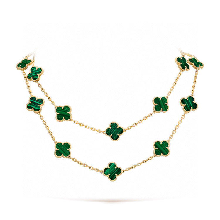 [Rosla]CLOVER 20 MOTIFS MALACHITE GOLD