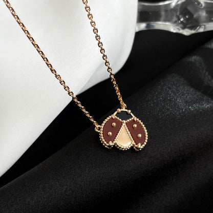 [Rosla]LUCKY  CARNELIANS LADYBUG NECKLACE
