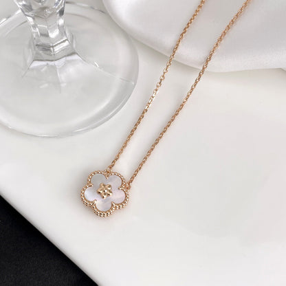 [Rosla]LUCKY  WHITE MOP  PLUM BLOSSOM NECKLACE