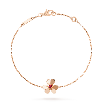 [Rosla]FRIVOLE GOLD FLOWER PINK MALACHITE BRACELET