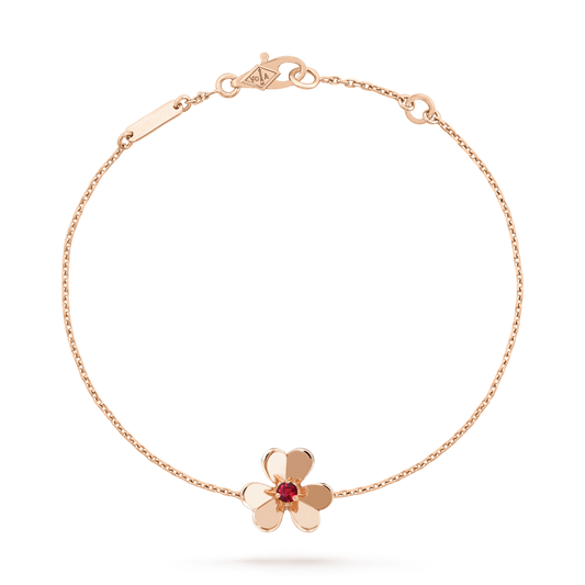 [Rosla]FRIVOLE GOLD FLOWER PINK MALACHITE BRACELET