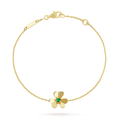 [Rosla]FRIVOLE GOLD FLOWER PINK MALACHITE BRACELET