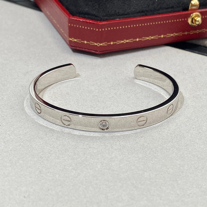[Rosla]LOVE BRACELET 6.1MM 1 DIAMOND OPEN CUFF