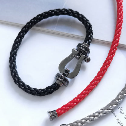 [Rosla]FORCE LARGE SERIES HORSESHOE BLACK SAMURAI BRACELET