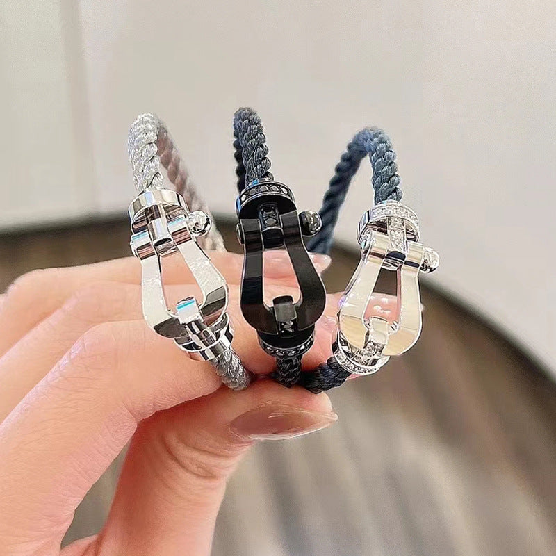 [Rosla]FORCE LARGE HORSESHOE NO DIAMOND BRACELET SILVER