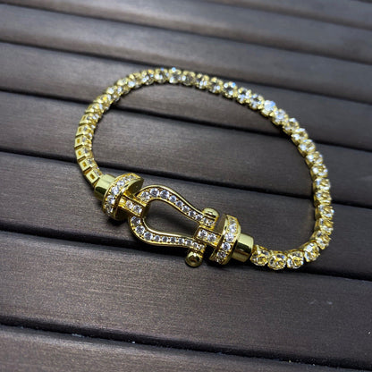 [Rosla]FORCE  LARGE HORSESHOE FULL DIAMOND TENNIS BRACELET