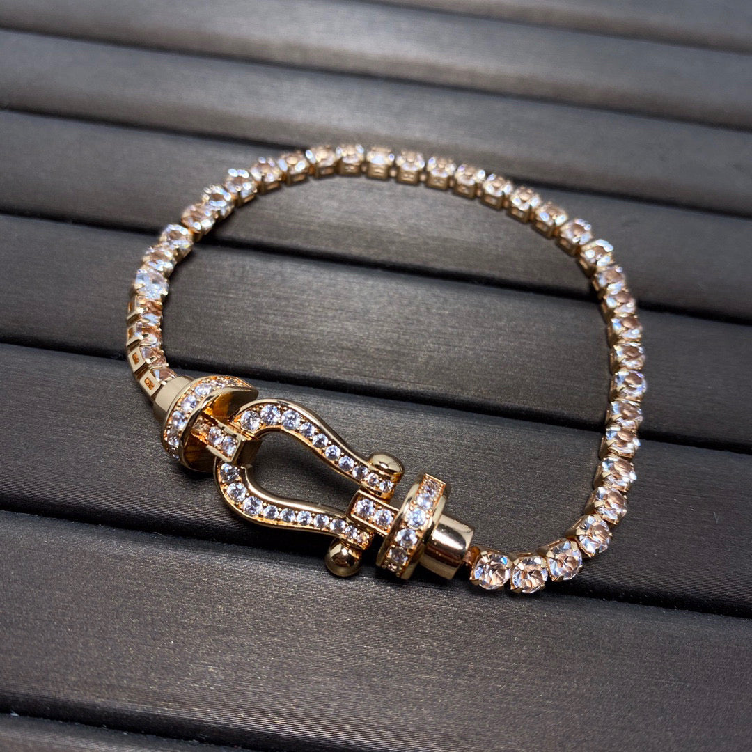 [Rosla]FORCE  LARGE HORSESHOE FULL DIAMOND TENNIS BRACELET