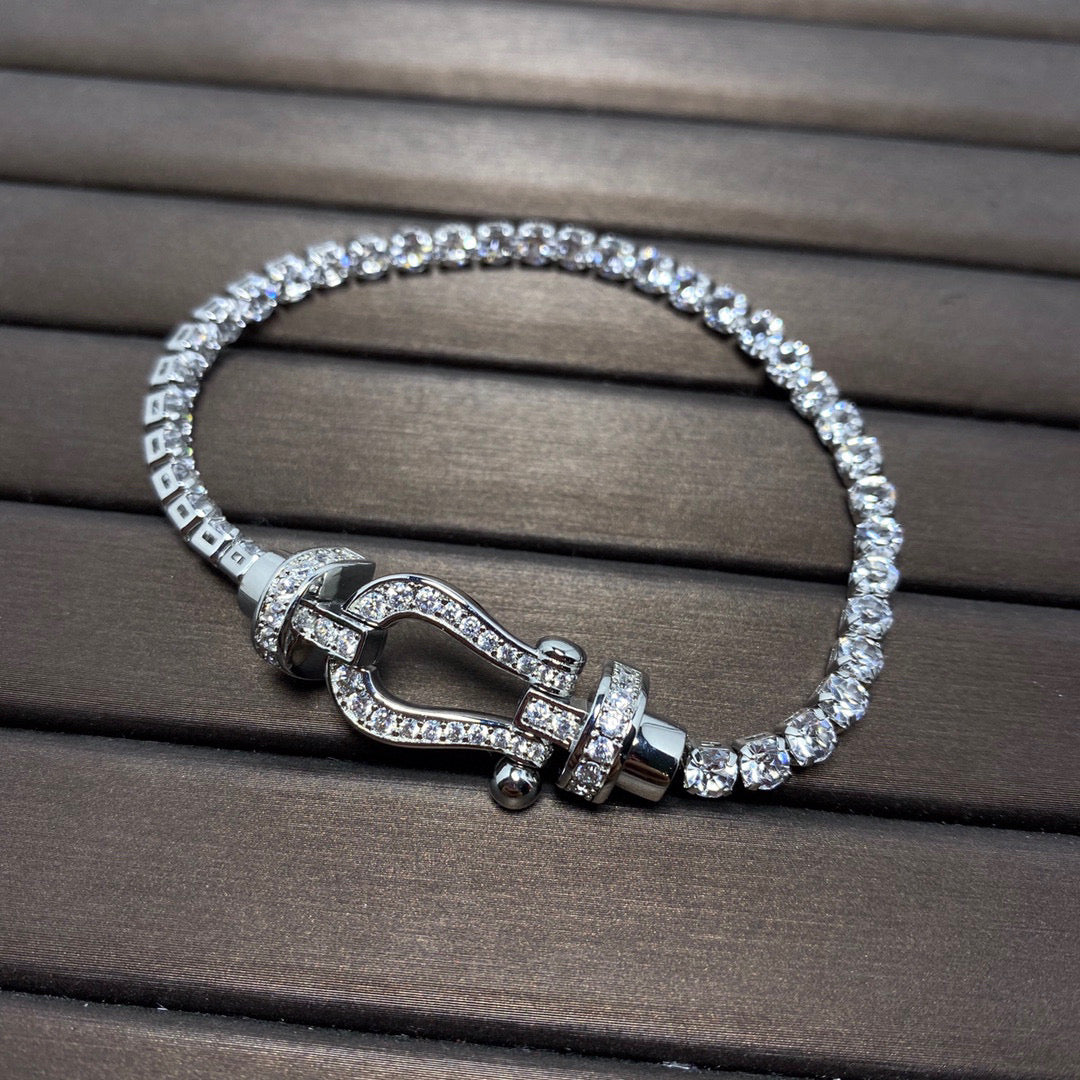 [Rosla]FORCE  LARGE HORSESHOE FULL DIAMOND TENNIS BRACELET