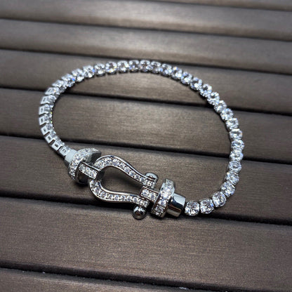 [Rosla]FORCE  LARGE HORSESHOE FULL DIAMOND TENNIS BRACELET