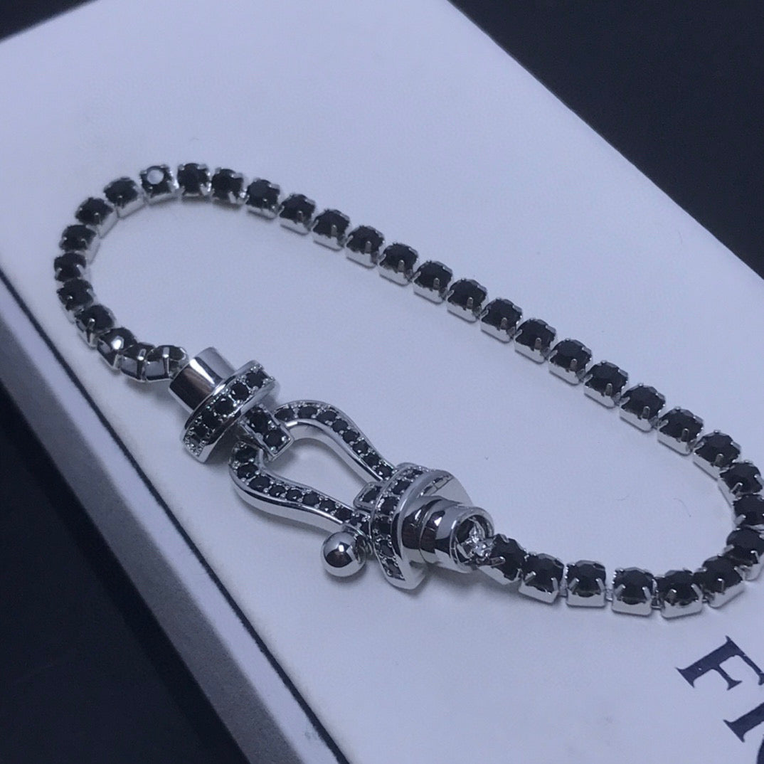 [Rosla]FORCE  LARGE HORSESHOE FULL DIAMOND TENNIS BRACELET