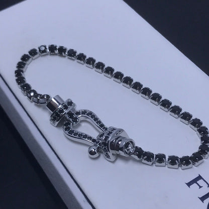 [Rosla]FORCE  LARGE HORSESHOE FULL DIAMOND TENNIS BRACELET