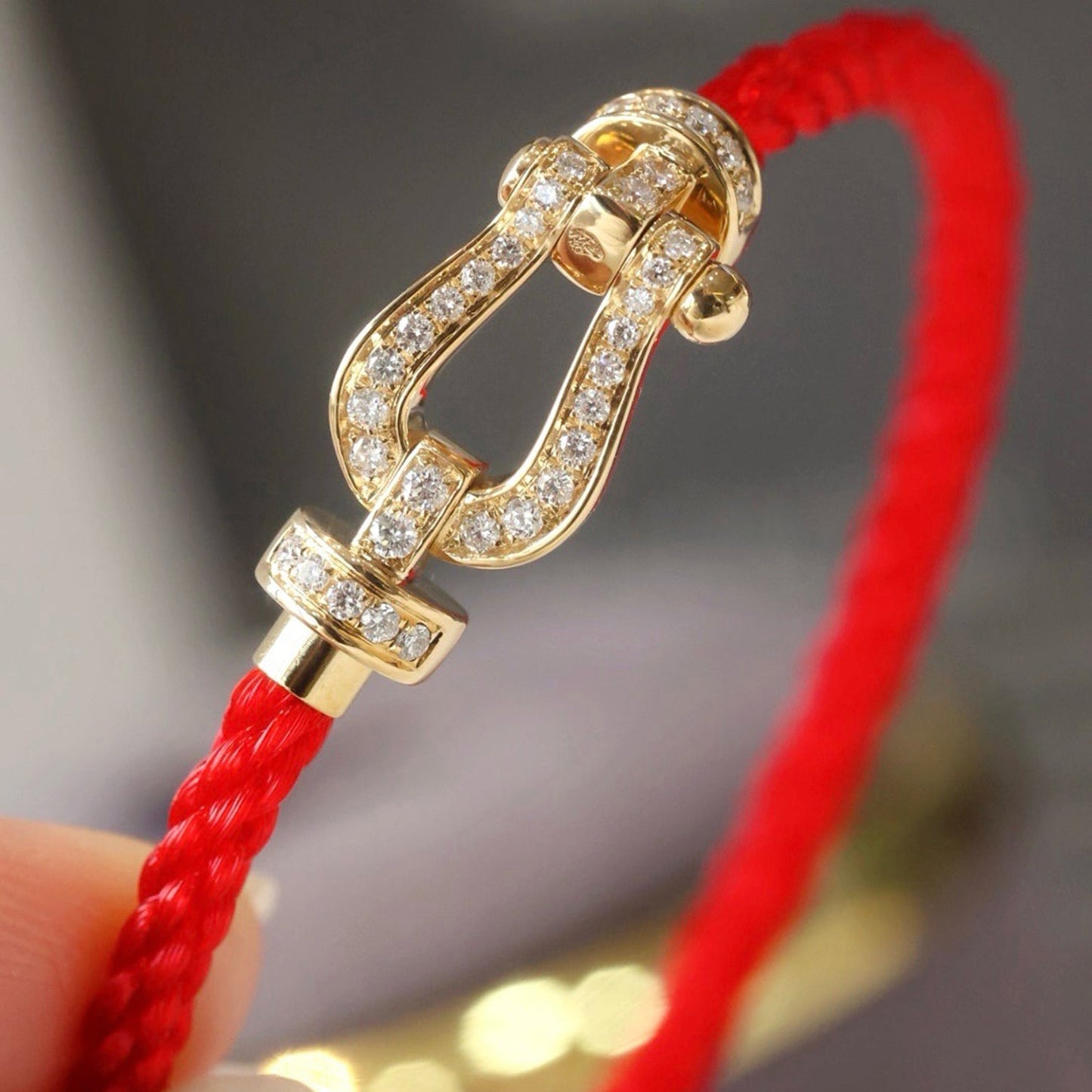 [Rosla]FORCE LARGE HORSESHOE FULL DIAMOND BRACELET GOLD