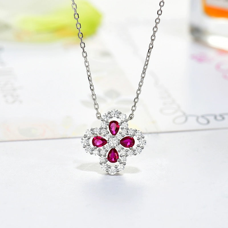 [Rosla]LOOP NECKLACE FULL MOTIF DIAMOND 16MM MULTIPLE COLORS