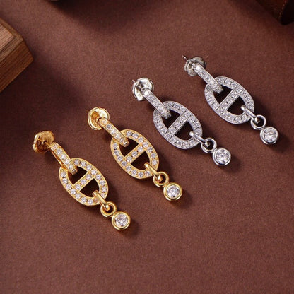 [Rosla]HM CHAINE DIAMOND EARRINGS