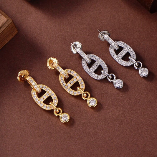 [Rosla]HM CHAINE DIAMOND EARRINGS