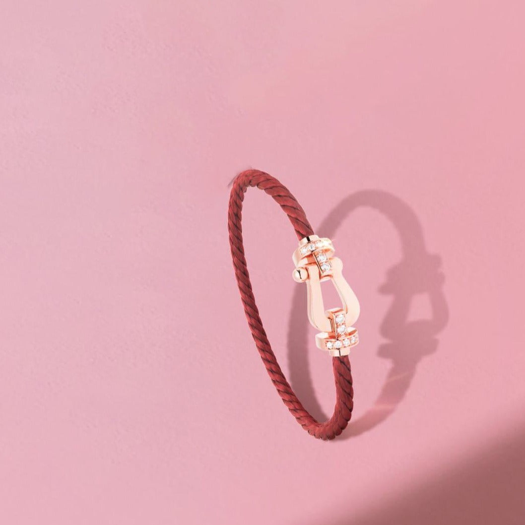 [Rosla]FORCE 10 HALF DIAMOND PINK GOLD RED CORDERI LARGE AND MEDIUM MODEL