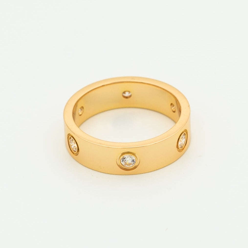 [Rosla]LOVE RING 5.5MM 6 DIAMONDS PINK GOLD
