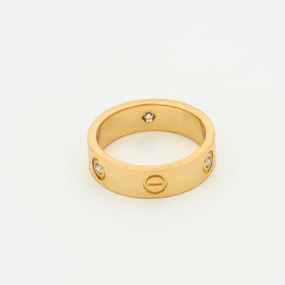 [Rosla]LOVE RING 5.5MM 3 DIAMONDS PINK GOLD