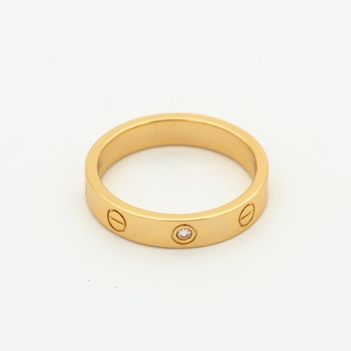 [Rosla]LOVE RING 4MM 1 DIAMOND PINK GOLD