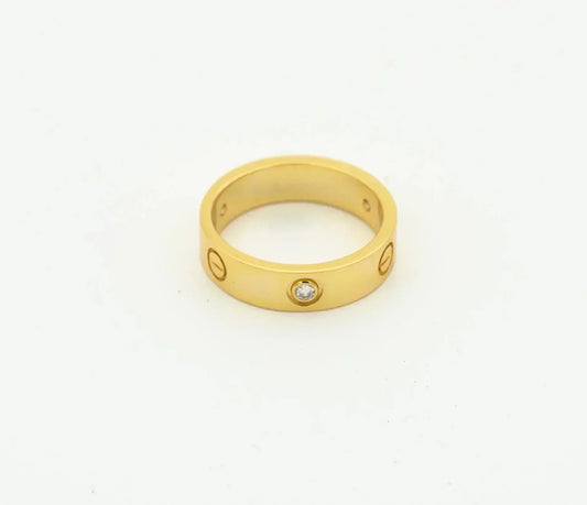 [Rosla]LOVE RING 4MM 1 DIAMOND GOLD