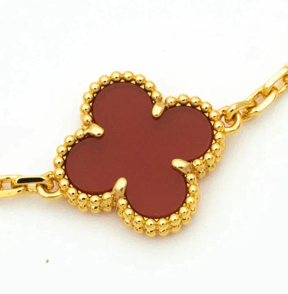 [Rosla]CLOVER  5 MOTIFS CARNELIAN GOLD BRACELET