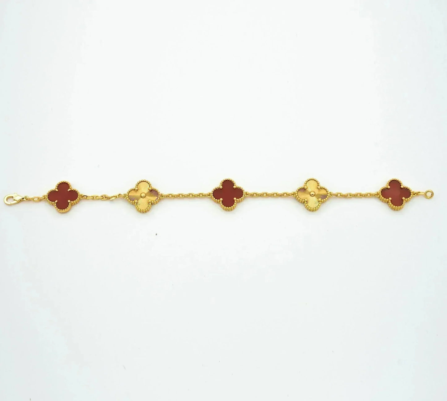 [Rosla]CLOVER  5 MOTIFS CARNELIAN GOLD BRACELET