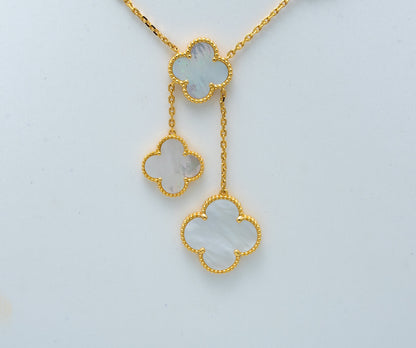[Rosla]CLOVER MOTHER OF PEARL NECKLACE 6 MOTIF
