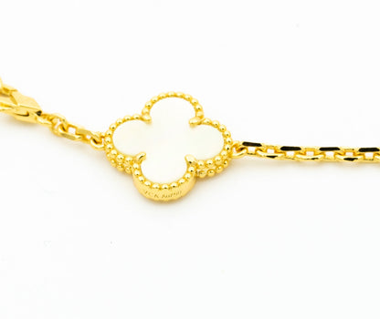 [Rosla]CLOVER BRACELET 5 MOTIFS ONYX MOP