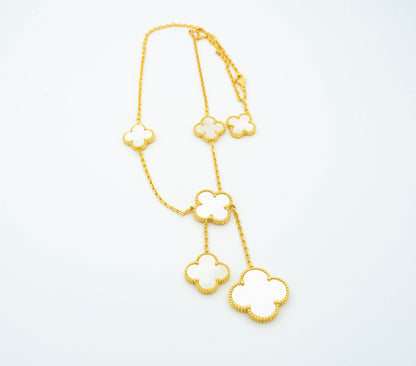 [Rosla]CLOVER MOTHER OF PEARL NECKLACE 6 MOTIF