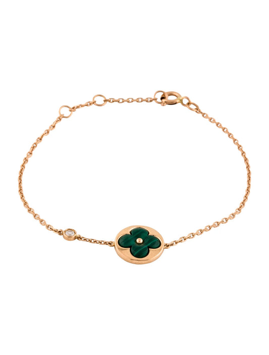 [Rosla]SUN MALACHITE 1 DIAMOND PINK GOLD BRACELET