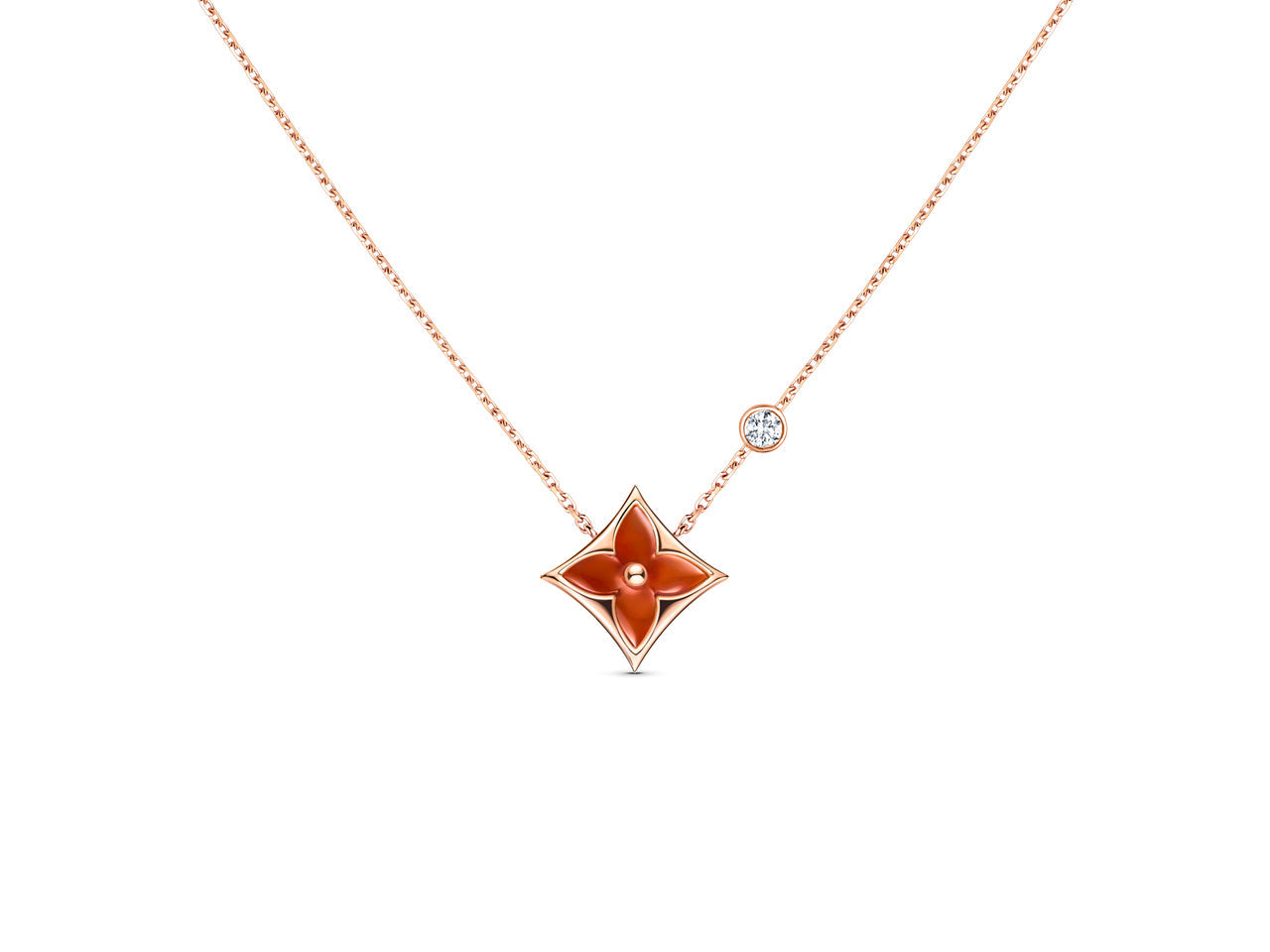 [Rosla]STAR NECKLACE PINK GOLD 1 DIAMOND