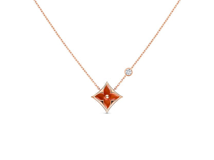 [Rosla]STAR NECKLACE PINK GOLD 1 DIAMOND