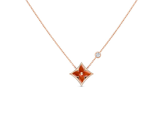 [Rosla]STAR NECKLACE PINK GOLD 1 DIAMOND