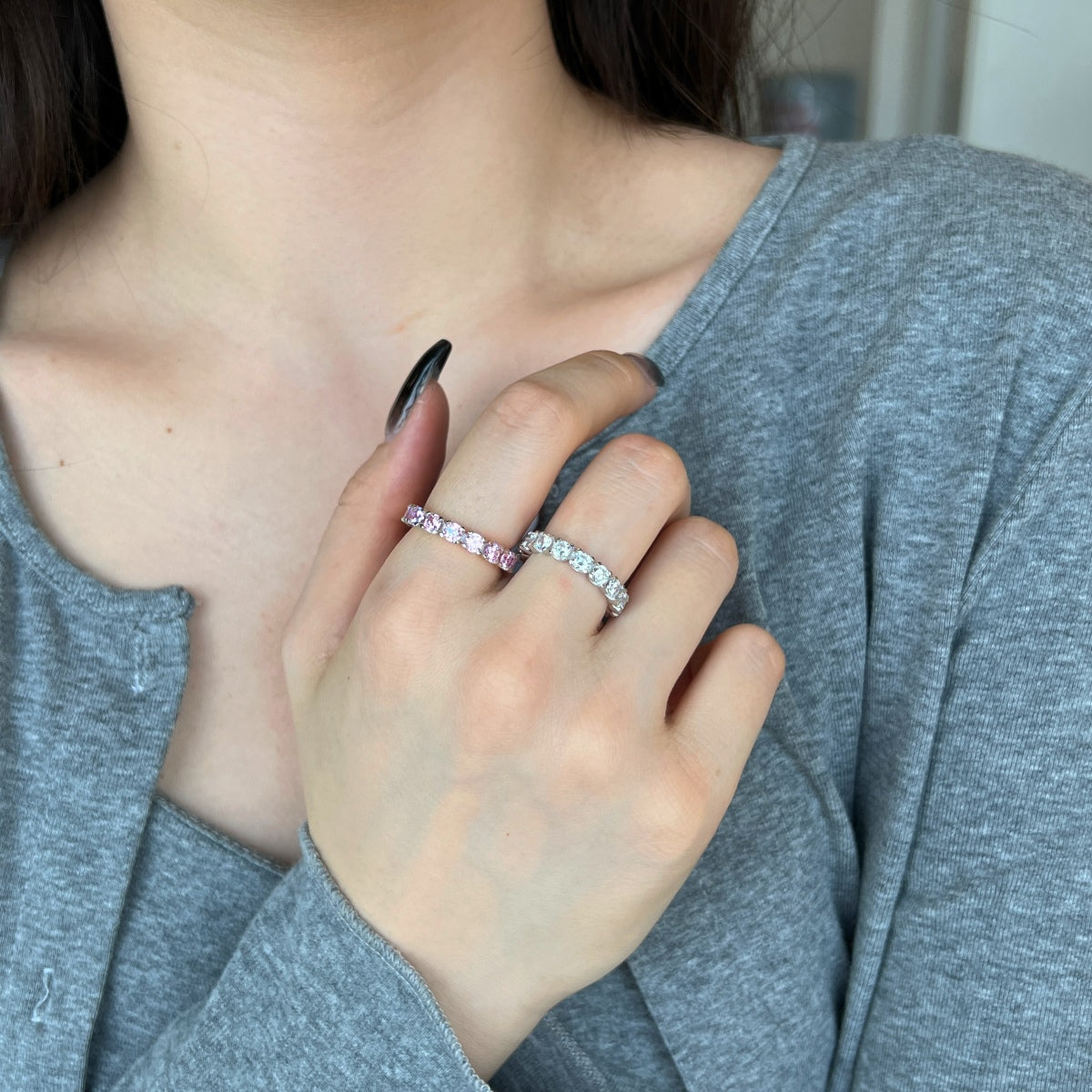 [Rosla]Eternity Round Cut Tennis Ring