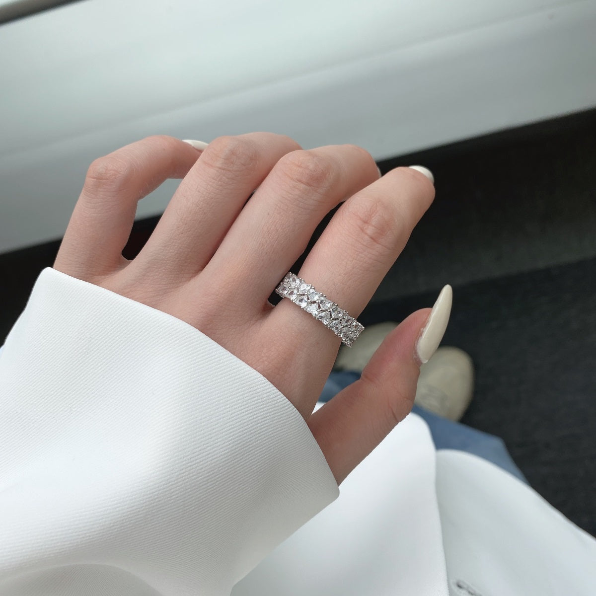 [Rosla]Sparkling Full Heart Ring